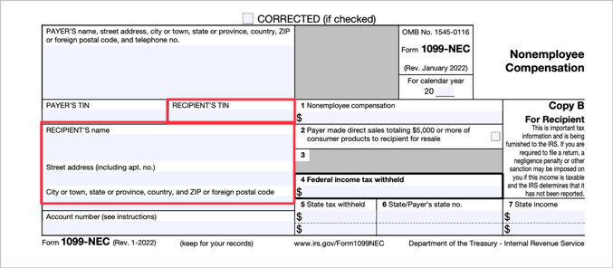 1099-NEC Recipient Information