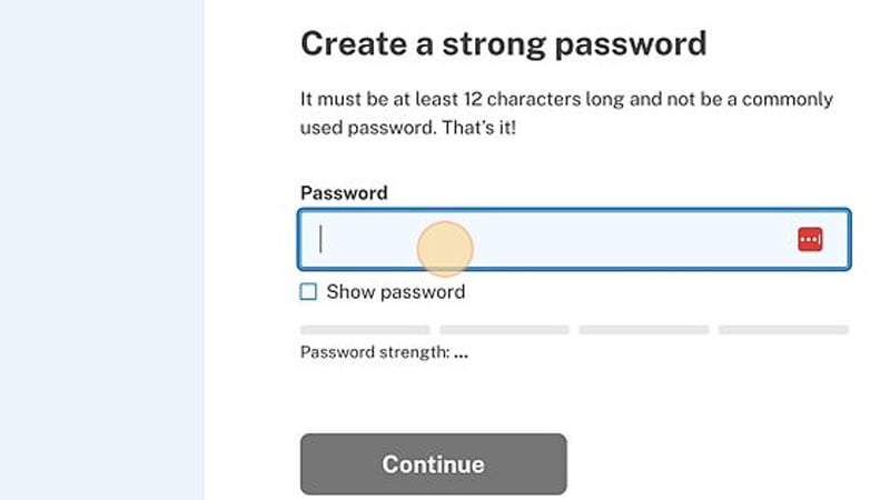 Colorado FAMLI Create Strong Password