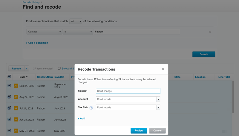 Find and Recode in Xero | Accounting Prose