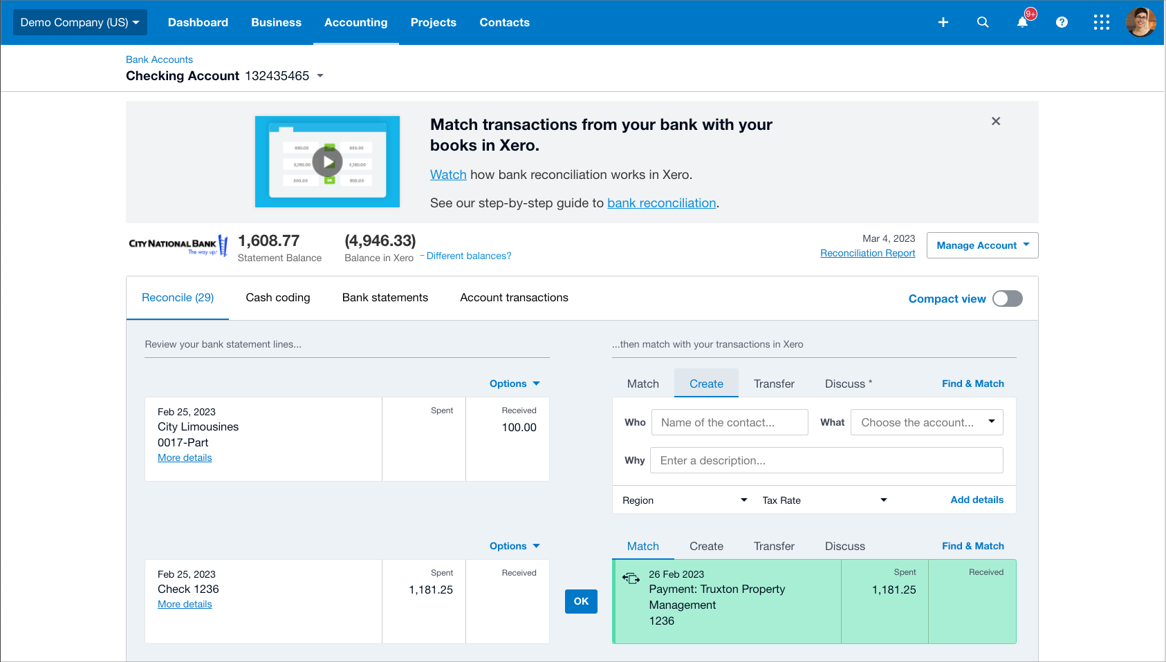 Xero Bank Feed